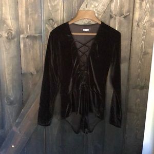 Reformation lace up body suit